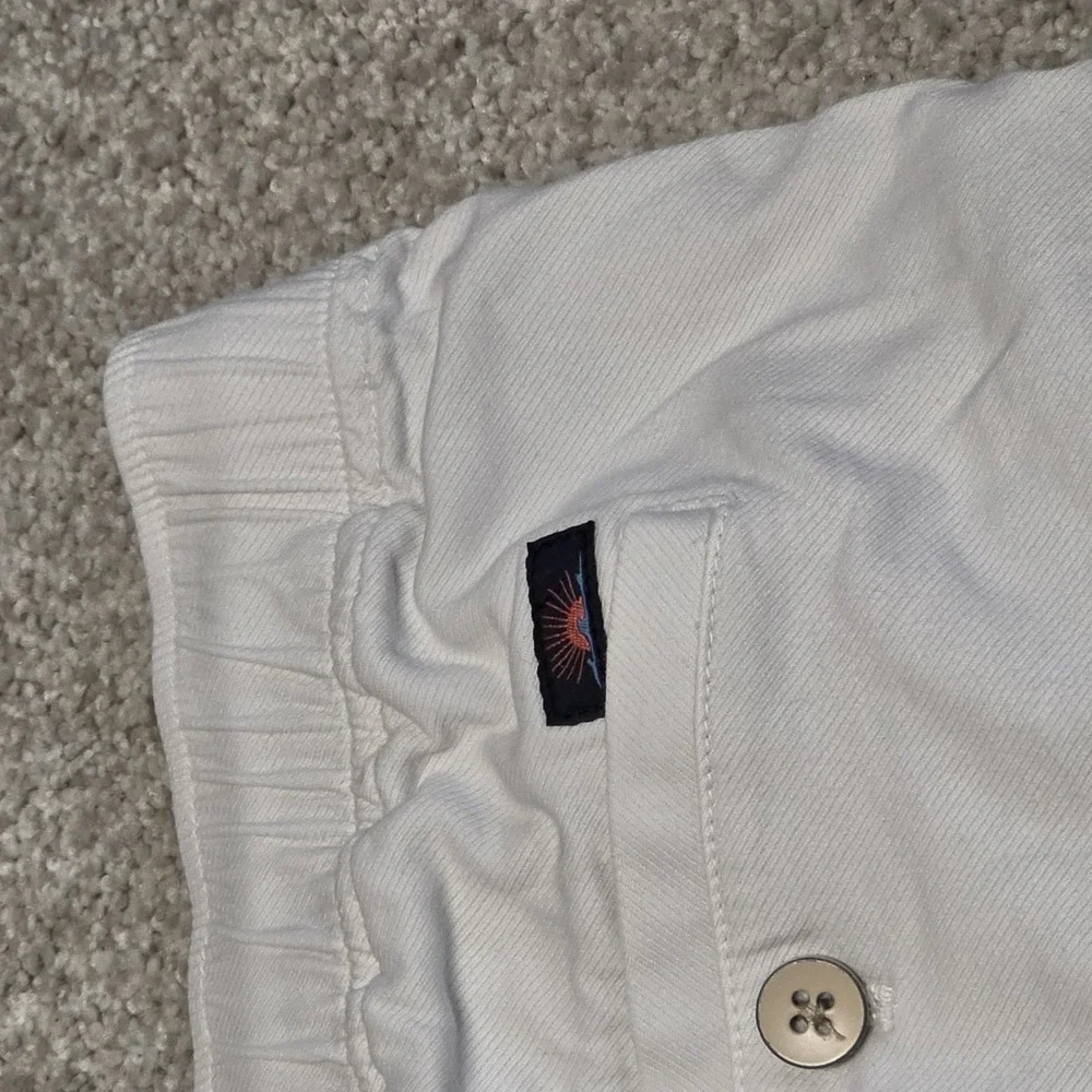 Faherty Essential Drawstring Short Mens Small Khaki Cotton Linen 6